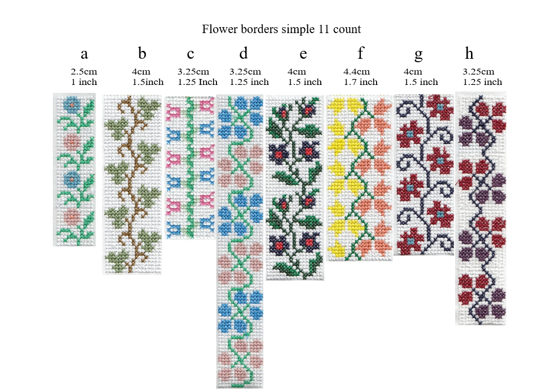 Flower borders simple sizes 11 count