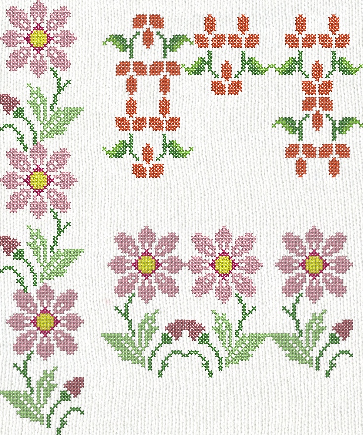 Flower wide borders 3, 5